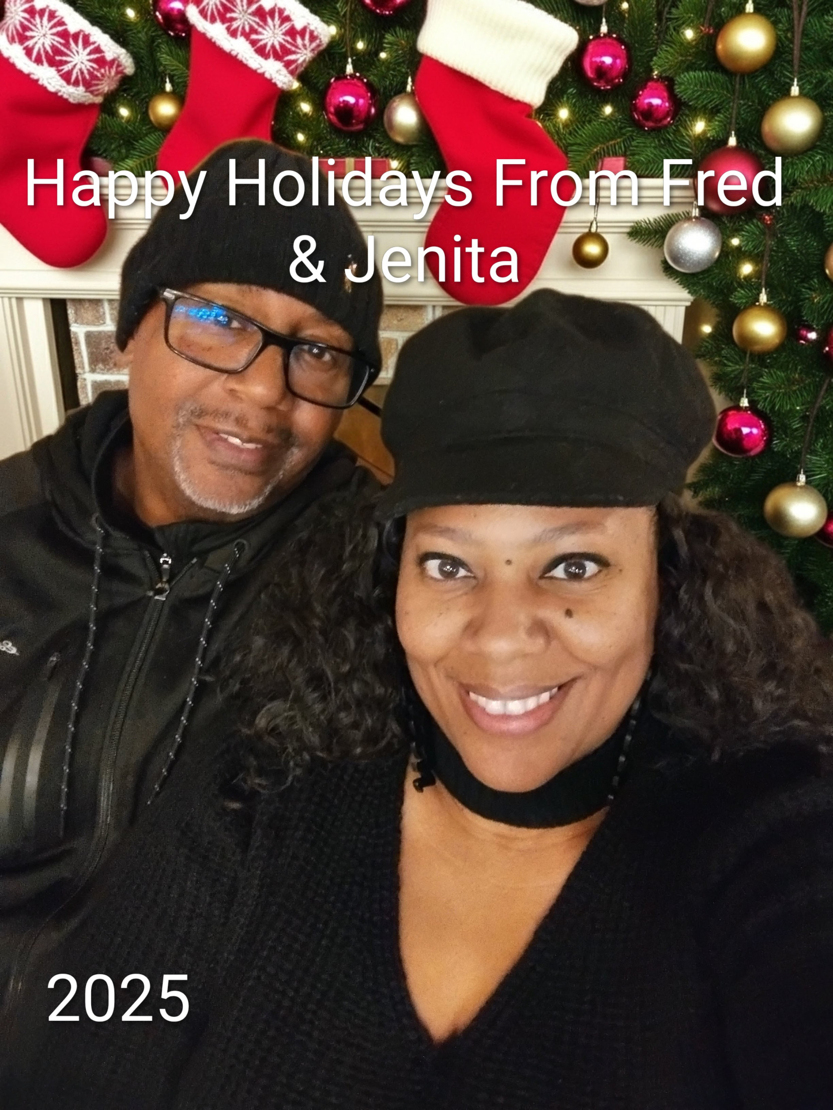 Fred and Jenita Christmas 2025 Blank Meme Template