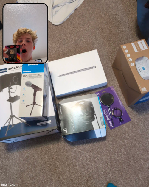 got a whole dang studio | image tagged in studio,music,rap,christmas,gifts | made w/ Imgflip meme maker