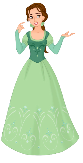 Belle Wearing Her Green Dress Blank Meme Template