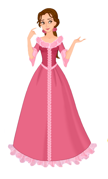 Belle Wearing Her Pink Dress Blank Meme Template