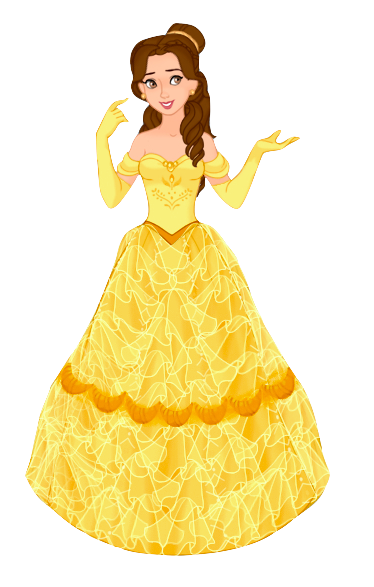 Belle Wearing Her Yellow Dress (Ballgown) Blank Meme Template