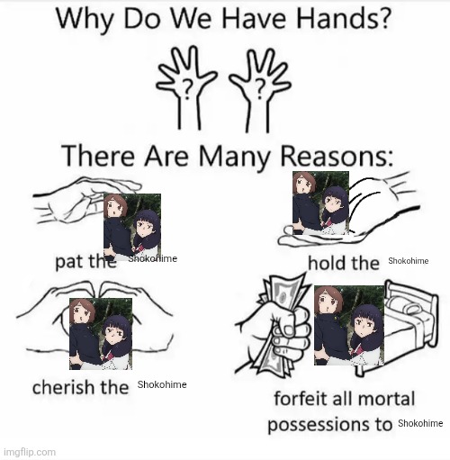 Shokohime | Shokohime; Shokohime; Shokohime; Shokohime | image tagged in why do we have hands all blank,jujutsu kaisen | made w/ Imgflip meme maker
