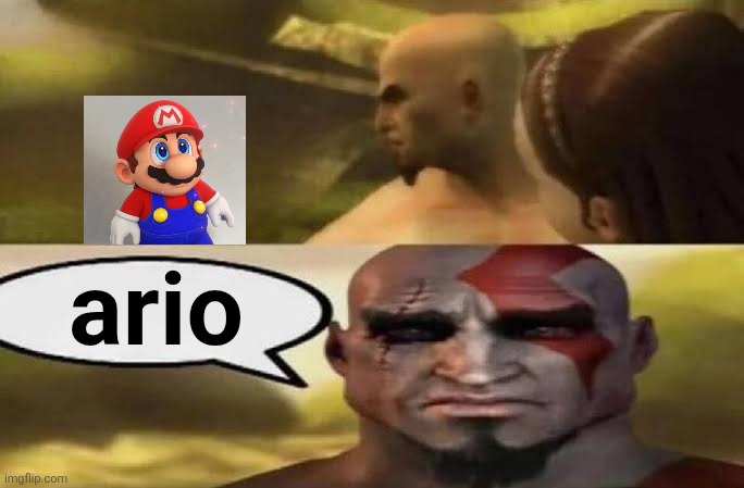 Sad Kratos | ario | image tagged in sad kratos | made w/ Imgflip meme maker