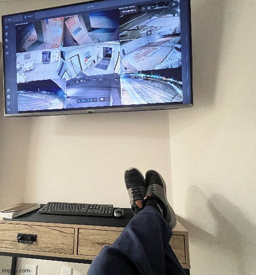 Watching people slip on ice in the parking lot | made w/ Imgflip meme maker