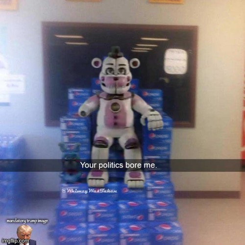 Your politics bore me | mandatory trump image | image tagged in your politics bore me | made w/ Imgflip meme maker