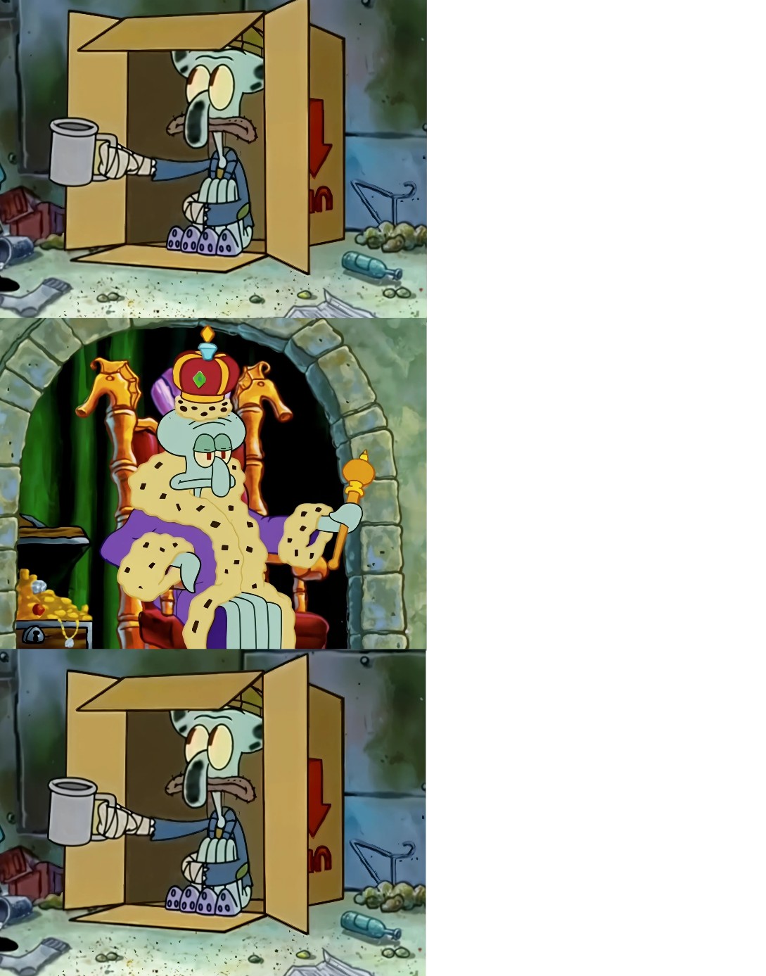 Squidward rich and poor Blank Meme Template