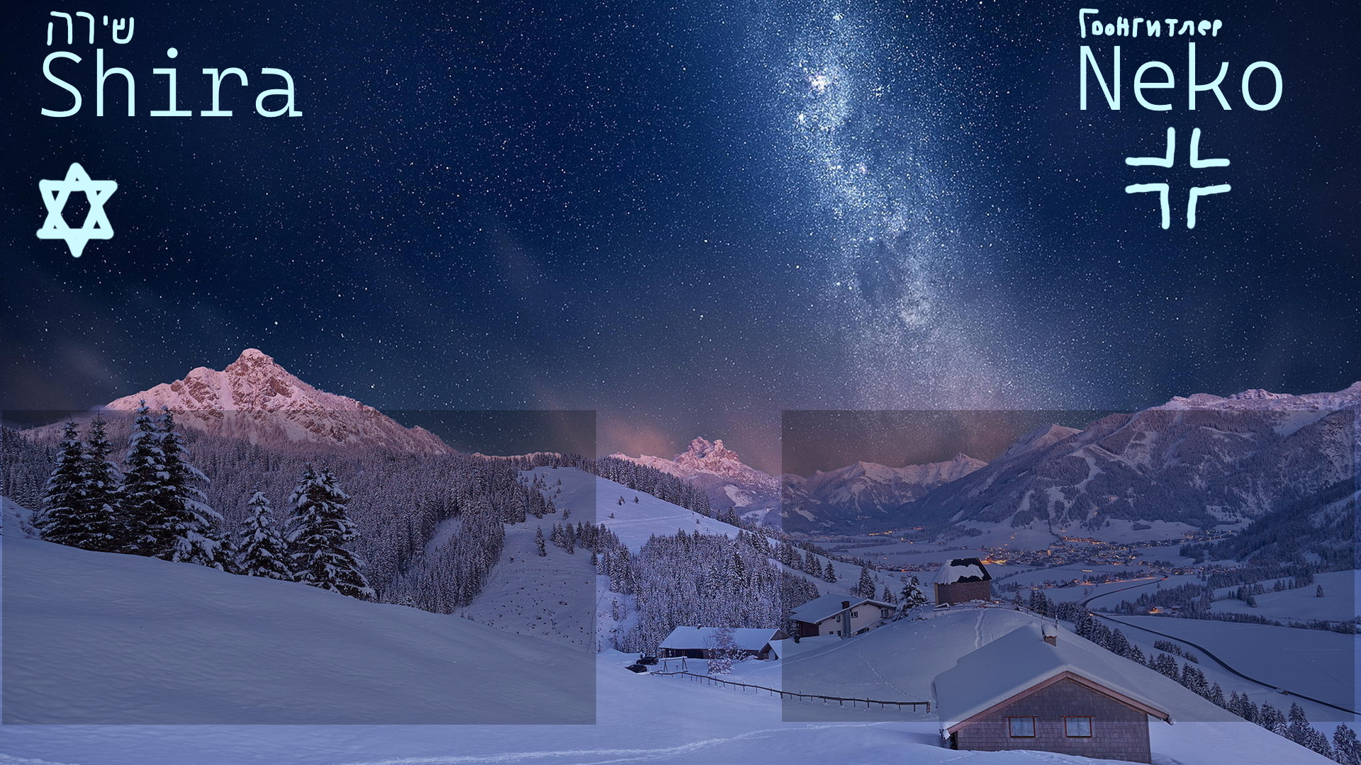 another neko and shira template Blank Meme Template