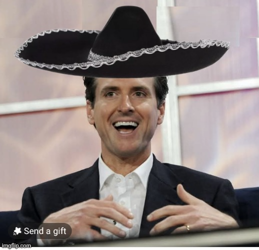 Greasy Gavin Newsom Sombrero Blank Meme Template