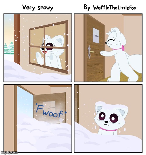 image tagged in fox,winter,snow,door,open,avalanche | made w/ Imgflip meme maker