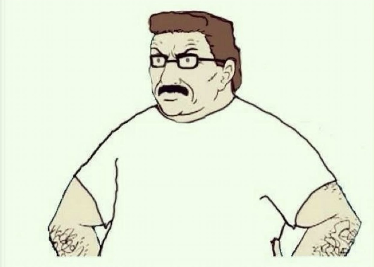 Carl as Hank Hill Blank Meme Template