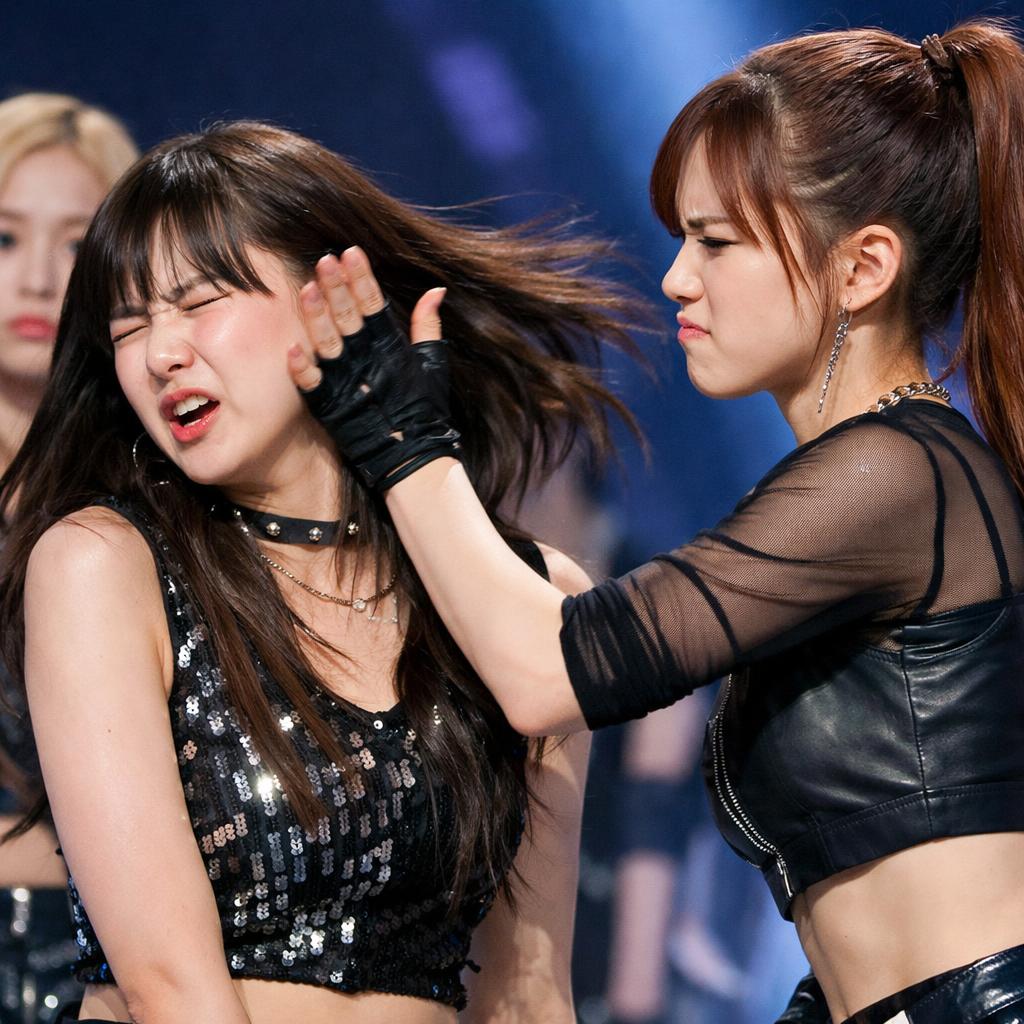 Kpop girls angry slap Blank Meme Template