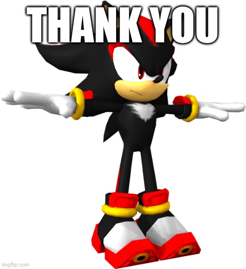 THANK YOU | image tagged in shadow the hedgehog t pose | made w/ Imgflip meme maker
