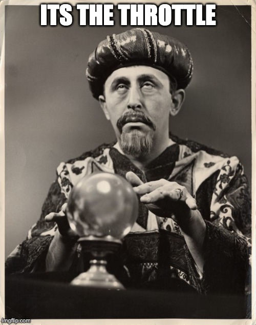 CrystalBall | ITS THE THROTTLE | image tagged in crystalball | made w/ Imgflip meme maker