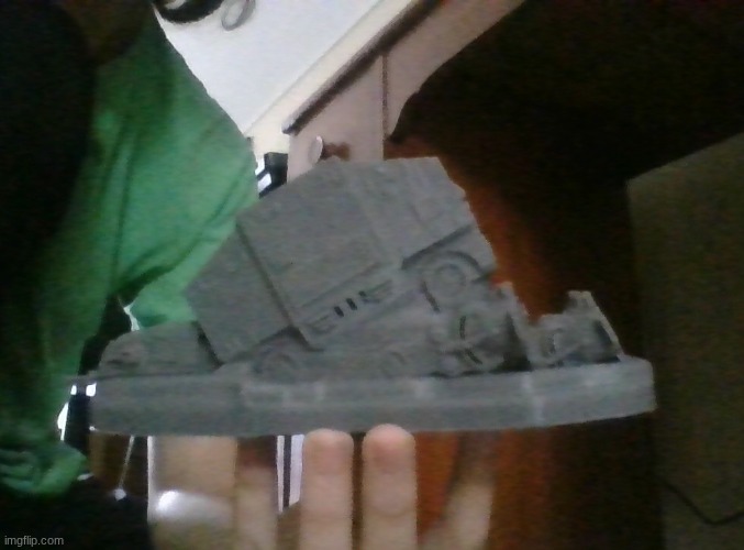 First 100% successful print. It's an at-at plant pot. | made w/ Imgflip meme maker