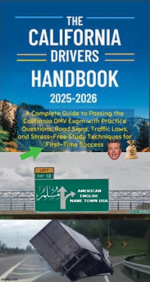 "Last minute Decisions" H T F ! are they READING that CDL Booklet ?? | AMERICAN ENGLSH NAME TOWN USA | image tagged in illegal truck drivers california booklet meme | made w/ Imgflip meme maker