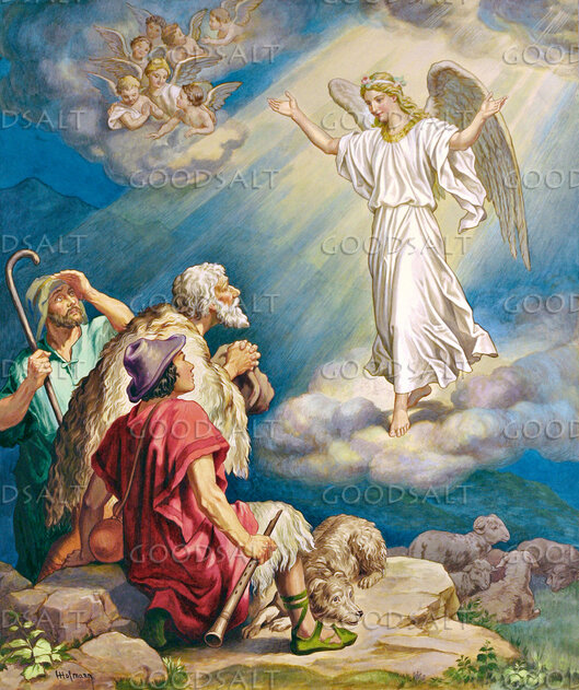 Angel and Shepherds Blank Meme Template