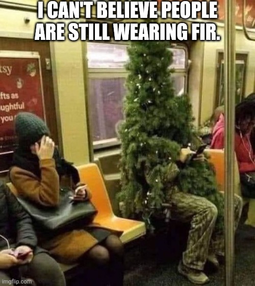 I Can't Believe People Are Still Wearing Fir. | I CAN'T BELIEVE PEOPLE ARE STILL WEARING FIR. | image tagged in chrisjoines1 | made w/ Imgflip meme maker