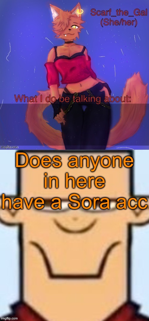 Two types of announcement temps | Does anyone in here have a Sora acc | image tagged in two types of announcement temps | made w/ Imgflip meme maker