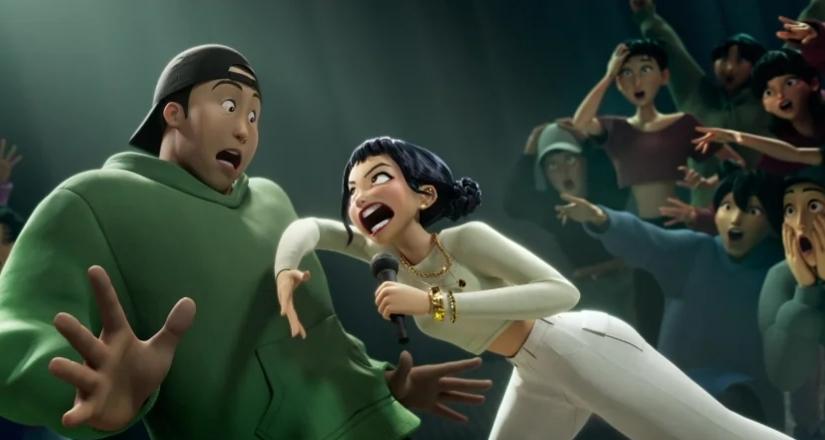 Zooey rapping Kpop demon hunters Blank Meme Template