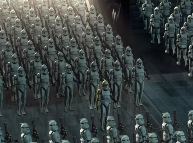 Clone trooper army | image tagged in clone trooper army | made w/ Imgflip meme maker