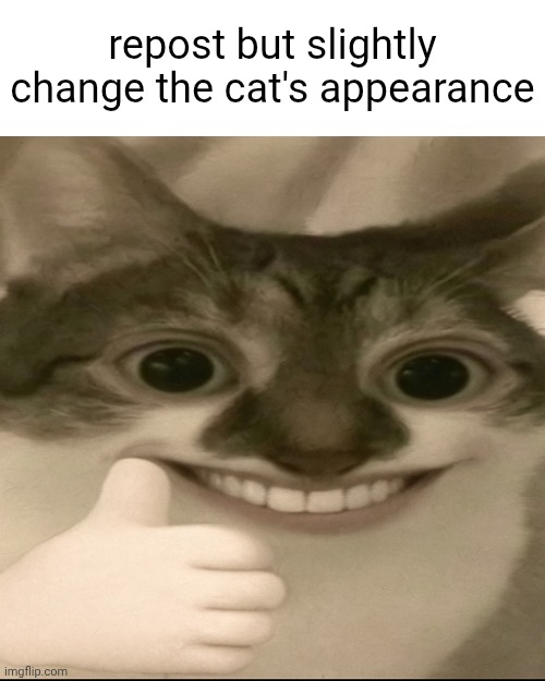 anyways gn chat | repost but slightly change the cat's appearance | image tagged in bombastic side eye cat v3 | made w/ Imgflip meme maker