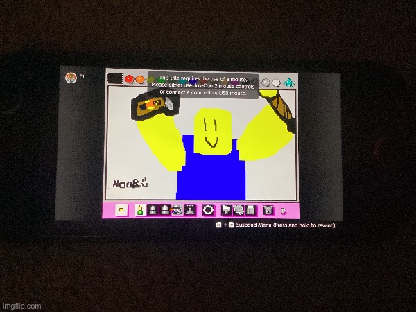 Sorry for bad lighting | image tagged in new switch 2,switch 2,mario paint,bad lighting sorry | made w/ Imgflip meme maker