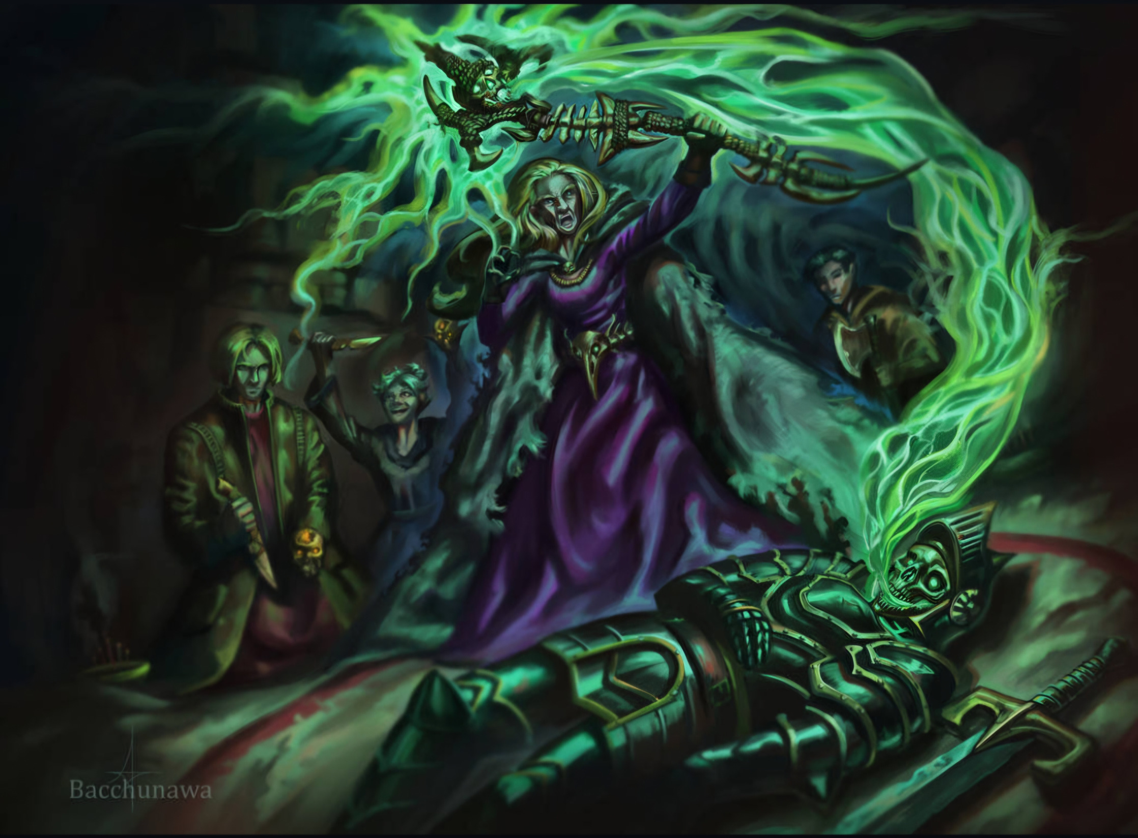 Necromancer raising dead Blank Meme Template