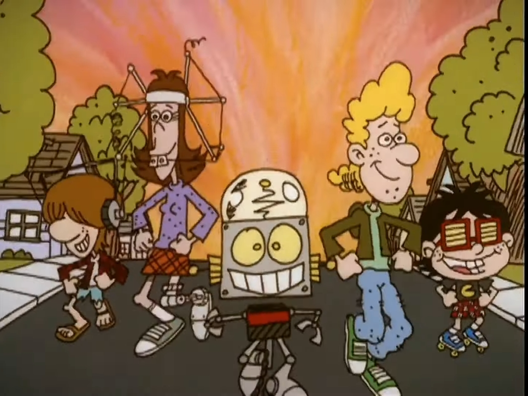 Robot Jones and his Friends on the Street Blank Meme Template