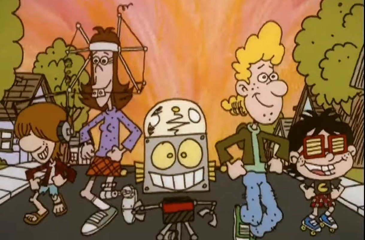 Robot Jones Walking Down The Street Blank Meme Template