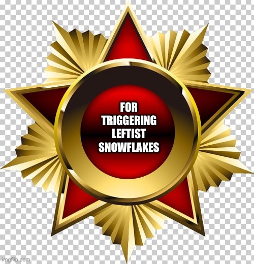 Badge of honor | FOR TRIGGERING LEFTIST SNOWFLAKES | image tagged in badge of honor | made w/ Imgflip meme maker