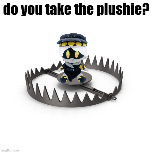 do you do it? | do you take the plushie? | image tagged in who would fall for this trap | made w/ Imgflip meme maker