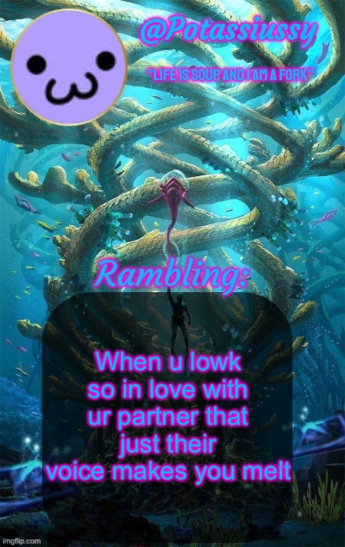 Another shitty announcement template | When u lowk so in love with ur partner that just their voice makes you melt | image tagged in another shitty announcement template | made w/ Imgflip meme maker