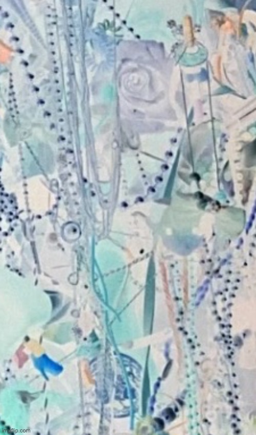 Bead It and Weep | image tagged in i see faces,mixed media art,beads,title by chatgpt,dream catcher,brian einersen | made w/ Imgflip meme maker