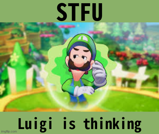 Luigi thinking Blank Meme Template