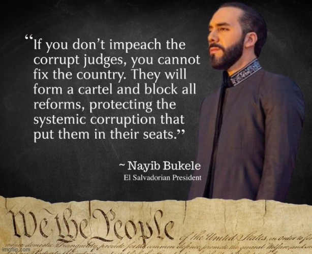 The truth & nothing but the truth... | image tagged in bukele,el salvador,quote,inspirational quote,judges,corruption | made w/ Imgflip meme maker