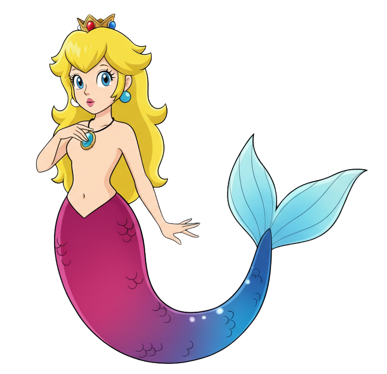 Mermaid Peach Blank Meme Template
