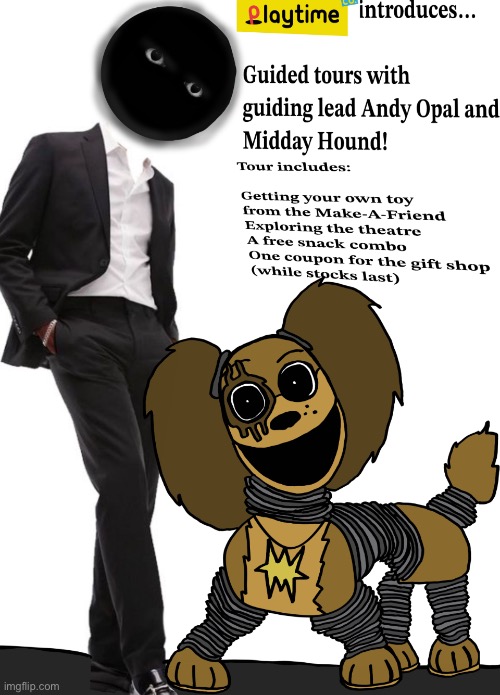 Just some art of my own Poppy Playtime OC Midday Hound. | made w/ Imgflip meme maker