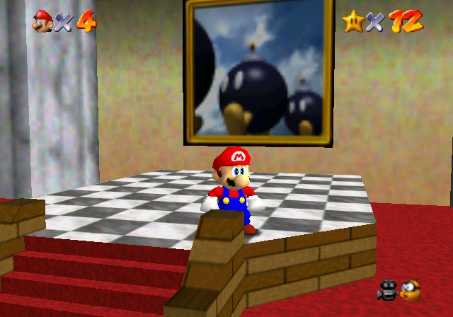 Mario behind painting Blank Meme Template