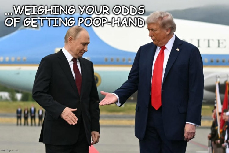 That split second... | ...WEIGHING YOUR ODDS 
OF GETTING POOP-HAND | image tagged in poop-hand,one does not simply,shake hands,without wondering | made w/ Imgflip meme maker