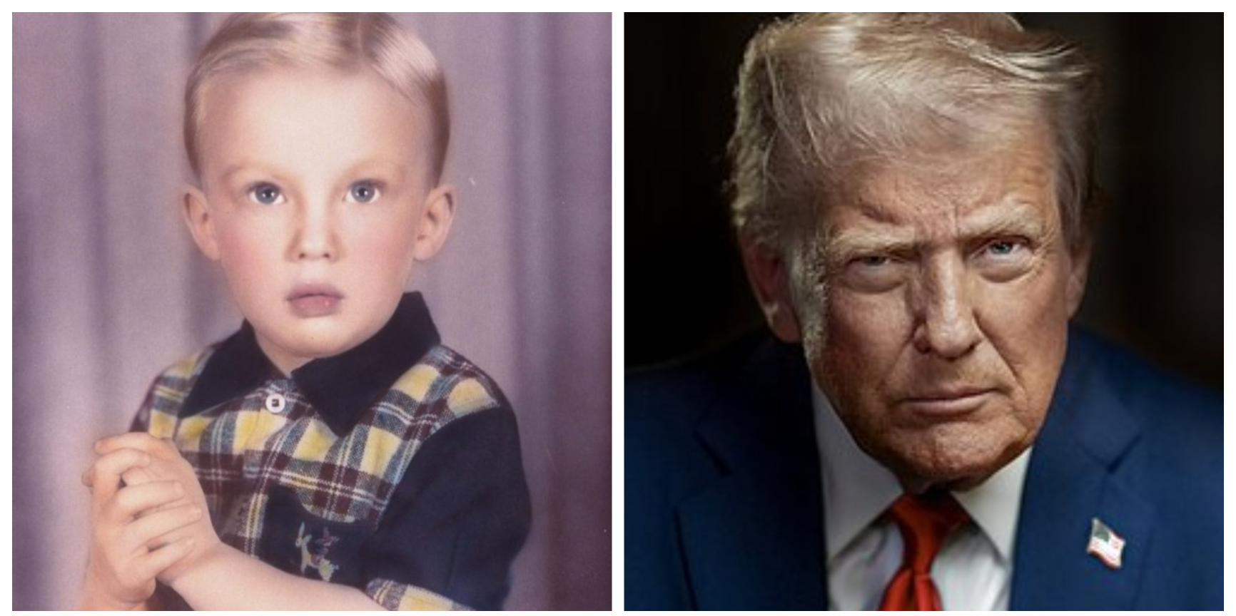 Young trump old trump Blank Meme Template