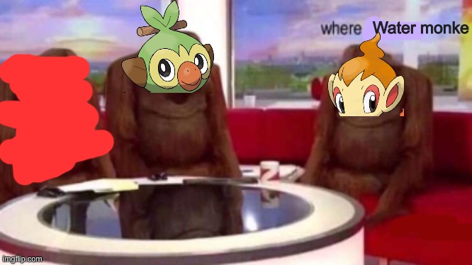 Where banana blank | Water monke | image tagged in where banana blank | made w/ Imgflip meme maker