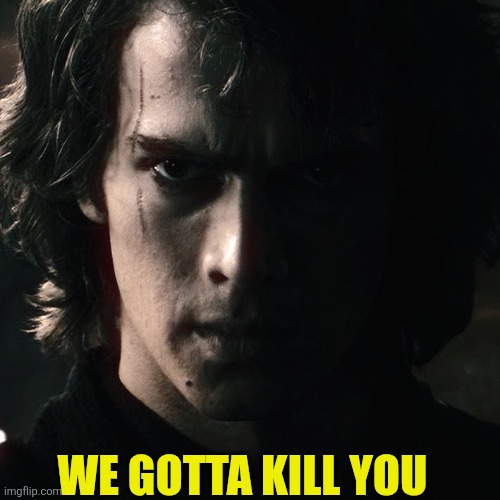 Anakin | WE GOTTA KILL YOU | image tagged in anakin skywalker,reactions,what is wrong with you,come on,leave,i hate you | made w/ Imgflip meme maker