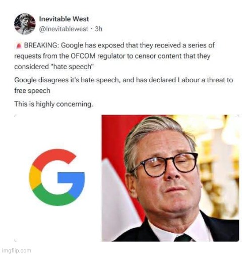 You know the UK is a nightmare when Google of all companies is concerned about free speech. | image tagged in uk dystopia | made w/ Imgflip meme maker