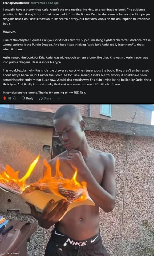 image tagged in book on fire | made w/ Imgflip meme maker