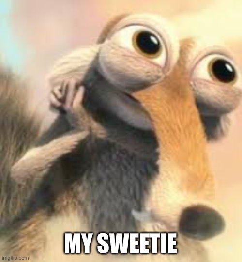 Ice age squirrel in love | MY SWEETIE | image tagged in ice age squirrel in love | made w/ Imgflip meme maker