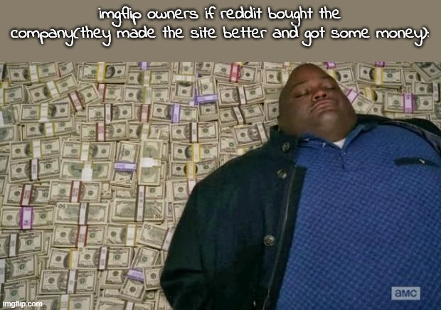 huell money | imgflip owners if reddit bought the company(they made the site better and got some money): | image tagged in huell money | made w/ Imgflip meme maker