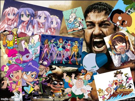 kingdomheartsventus7's creations | image tagged in chowder,lucky star,family guy,sparta | made w/ Imgflip meme maker