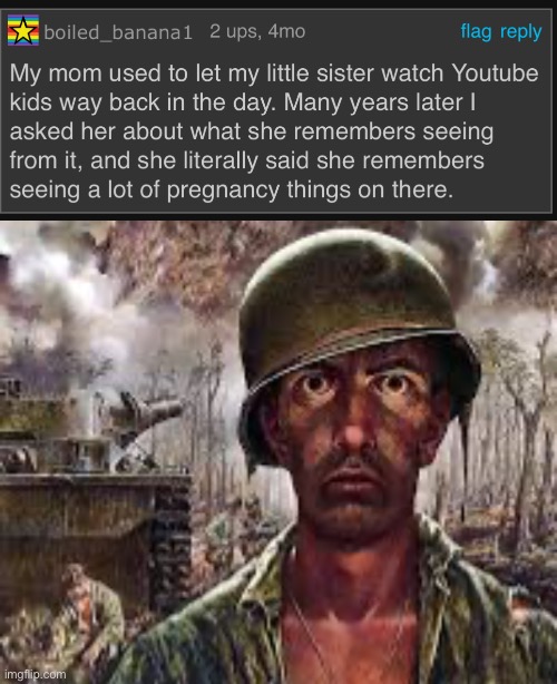 The Elsagate generation is growing up | image tagged in thousand yard stare | made w/ Imgflip meme maker