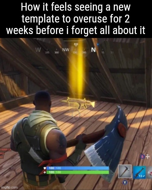 . | How it feels seeing a new template to overuse for 2 weeks before i forget all about it | image tagged in golden scar | made w/ Imgflip meme maker