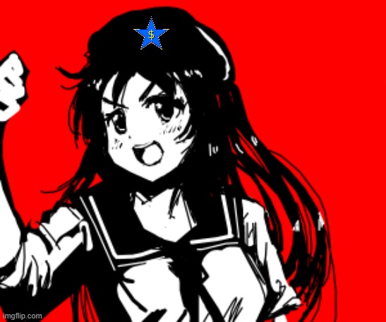 capitalist anime girl (made from a communist anime girl) | made w/ Imgflip meme maker